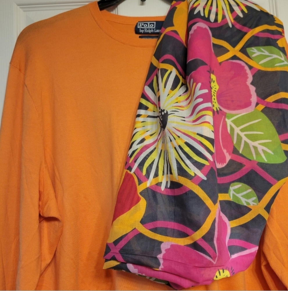 Vera Bradley Large Floral Scarf Sarong ~ Retired Jazzy Blooms ~Bright & Colorful - Picture 2 of 14